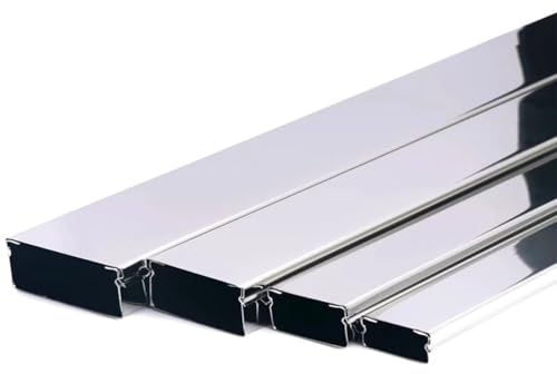 304 Stainless Steel Cable Trunking - Metal Floor Cable Cover for Office, Home & Workshop, Decorative Invisible Trough, 1M Length,