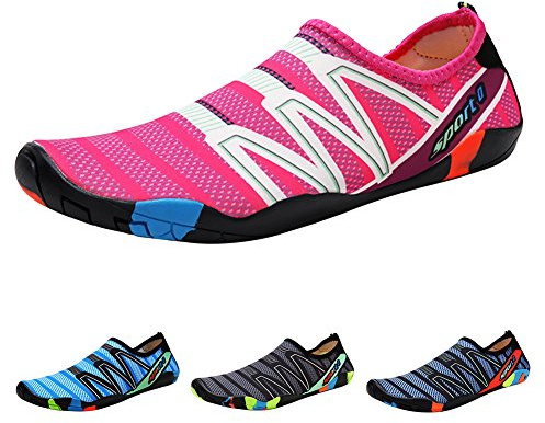 Padgene Barefoot Skin Water Shoes Socks, Men Women Quick Dry Water Sport Shoes, Unisex Aqua Shoes for Swim Yoga Beach Running Snorkeling Swimming Surf Scuba Diving Pink