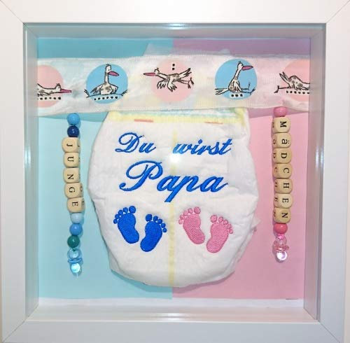 Du wirst Papa als Windelbild im 3D Rahmen