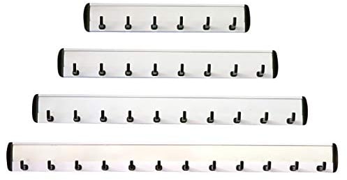 Kunststoff Schlüsselleiste-Hakenleiste-mit 6, 8, 10, od. 12 Haken-Stabile Garderobenleiste-Schlüsselbrett (446-4 -370 x 35 mm mit 12 Haken)