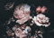 WallArena - Vlies Fototapete Blumen Vintage Blumenstrauß Pfingstrosen schwarz Rosen 416x290 cm - Fototapeten - Tapeten - für Wohnzimmer Schlafzimmer - Vliestapete Wandtapete Tapete - inkl. Kleister