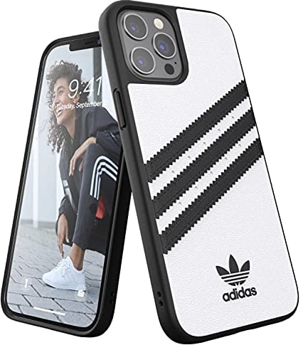 adidas EX7892 Custodia progettata per iPhone 12 Pro Max 6.7, custodia testata contro le cadute, bordi rialzati antiurto, custodia protettiva originale sagomata, colore bianco/nero