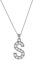 Aurora Tears Buchstabe S Halsketten 925 Sterling Silber Initiale S Alphabet Anhänger mit Zirkonia Schmuck für Frauen und Männer DP0261S