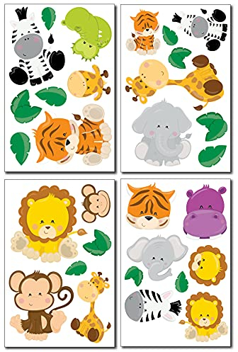 Samunshi® Wandtattoo Dschungel Tiere Set Wandbilder Kinderzimmer Deko Junge Wandtattoo Kinderzimmer Mädchen Wandsticker Kinderzimmer