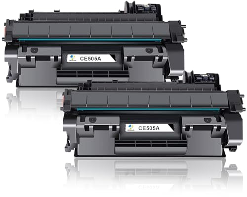 Jettruemedia 05A Toner Kompatibel Tonerkartusche als Ersatz für HP CE505A 05A Laserjet P2035 P2055 P2035N 2055DN P2030 2055 P2050 P2055D P2055DN P2055X Drucker (Schwarz, 2er-Pack)