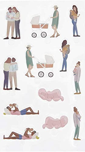 Rico Design Gel Sticker FIGURICO 1 Bogen 19,5x9,5cm Aufkleber kleben Kleber Stickeralbum Sticker aufkleben Hello Baby