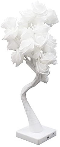 SHZICMY LED Tischlampe Rosenform Lampe Rose Flower Tree USB-Nachtlichter Duale Stromversorgung Zweige Form Können Manipuliert für Wohnzimmer Hochzeit Festival