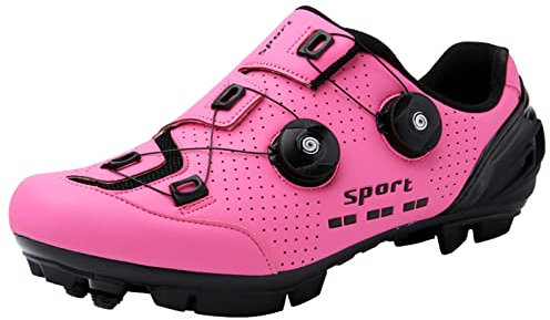 Zapatillas De Ciclismo para Mujer Zapatillas para Bicicleta De Montaña Y Carretera Compatibles con Calas Giratorias Cerradas Ligeras,B,38 EU