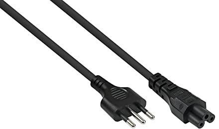 Netzkabel Italien Netz-Stecker Typ I (CEI 23-16) an Kleeblatt-Buchse C5, schwarz, 0,75mm², 1,8m
