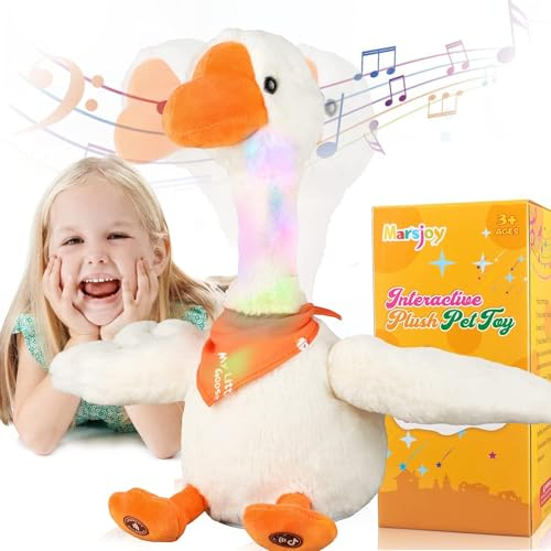 13 sprechende tanzende Gans, die wiederholt, was Sie Sagen, imitiert, Aufnahme, Plüsch, Babyspielzeug, musikalische englische Lieder, singt