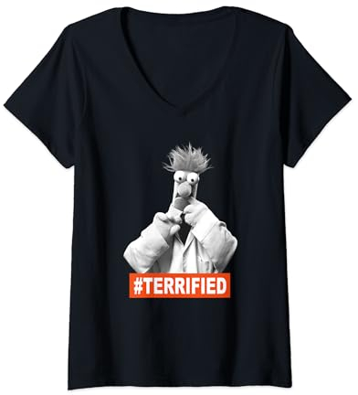 The Muppets Beaker Terrified V-Neck T-Shirt