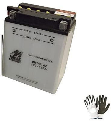 COMPATIBILE CON MOTO GUZZI Breva 750 dal 2003 al 2009 BATTERIA MIDAC MB14L-A2 FORNITA COMPLETA DI LIQUIDO A PARTE BATTERIE 14 AH AMPERE 12 VOLT 134X89X166CM