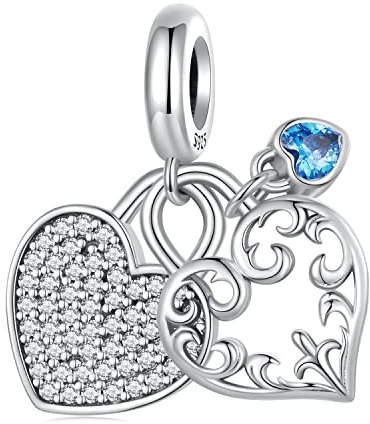 Colgante de candado de corazón, abalorio de plata de ley 925 compatible con collar de pulsera Pandora, SCC2502