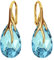 925 Silber Hängende Ohrringe mit Österreichische Kristall - Schmuck für Frauen und Mädchen - Hängeohrringe Ideal für Geschenke für Frauen Damen Silber Vergoldet 24 (Aquamarine CAL)