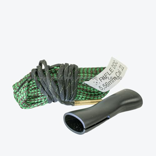 Rifle Doc INTENSIV Laufreinigungsschnur mit Zwei integrieten Bronzebürsten für Kaliber 5,56mm | Cal .22 .223 Reinigungsset (Premium Schnur - Doppelbürste + Griff)