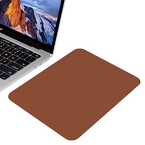 Origin-Joy Mauspad, kleines PU-Leder-Mauspad ohne Logo-Design, Computer-Mauspad mit rutschfester Wildleder-Basis für Gaming, Schreibtisch, kabellos, Laptop, Reisen, Büro (Braun, 24,9 x 21,1 cm)