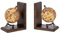 J-Line Serre-Livre Globe Bois Orange/Brun