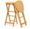 LIFEZEAL Lot de 2 Tabourets de Bar en Bambou 100%, Tabouret Pliable avec Repose-Pieds, Charge de 150 KG, Tabouret Haut Ergonomique 36x33x61 cm, pour Cuisine, Balcon