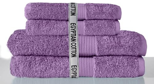 Handtuch Set Giza LINE Handtücher aus 100% ägyptischer Baumwolle 4-teiliges (Lavendel)