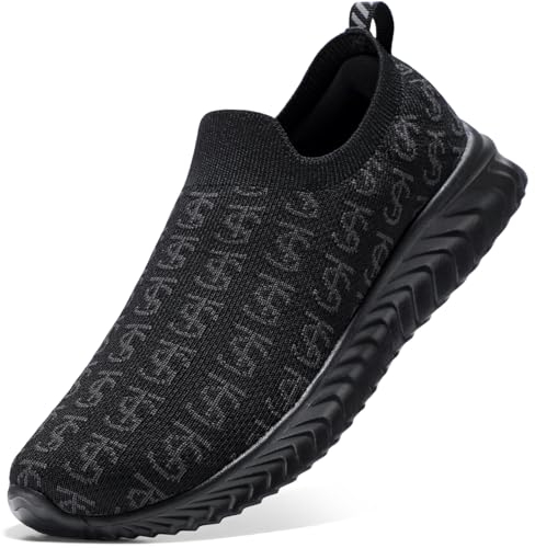 STQ Sneaker Damen Slip On Memory Foam Schuhe Bequeme Leichte Atmungsaktiv Freizeitschuhe Schwarz Onyx 39 EU