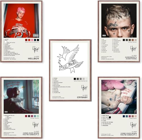 TOBIANG Lil Poster Peep Music Albumcover, signiert, limitiertes Leinwandposter, ungerahmt: 20 x 30 cm, 5 Stück