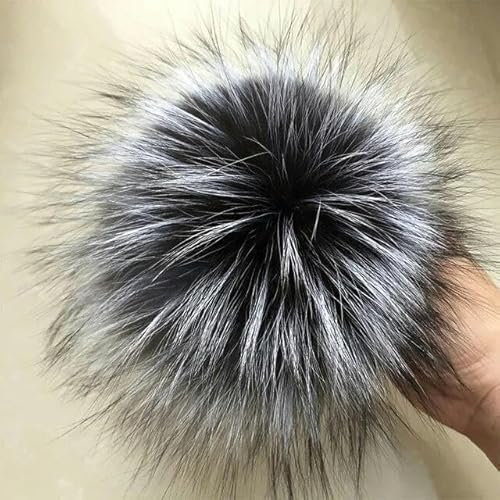 2 Stück natürlicher Fuchsfell-Bommel, Fellbommel für Mützen, Mützen, DIY Fellbommel für Mützen, Taschen, Schal-Zubehör