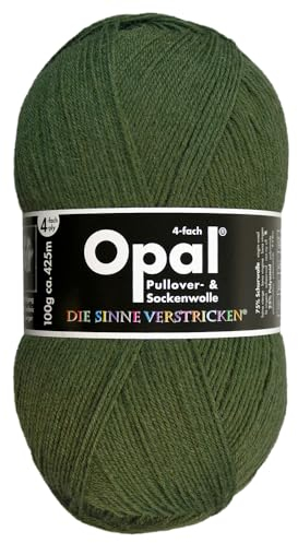 Frida's Wollhaus Opal 100 g Uni 4-fach Sockengarn Strümpfe Stricken filzfrei Wolle 35 Farben (5184 | Olivgruen)