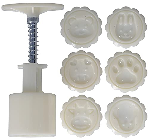 D I Y Backwerkzeug, 50 g, Handpresse, Mondkuchenform, Kuchen, Dessert, Kekse, Backwerkzeug mit 6 runden Stempeln