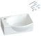 Keramik Waschbecken Badezimmer 40,5x28x12 cm modern eckig oval klein mit Hahnloch und Überlauf ohne Unterschrank weiß Wandmontage ultradünner Rand Eckwaschbecken Handwaschbecken