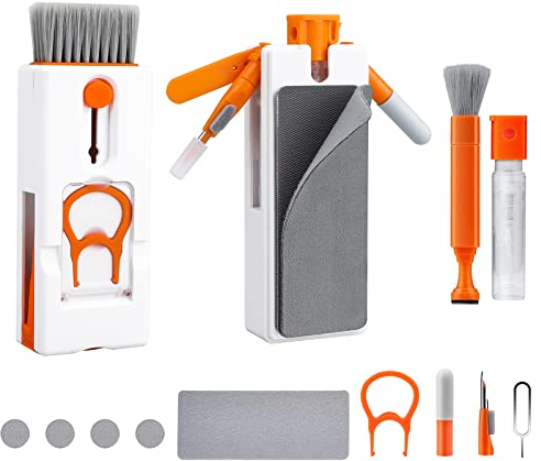 Teokantz 11 in 1 Keyboard Cleaner Brush Multifunctional Electronics Cleaner Kit, Portable Computer Brush Tool Laptop Cleaning Kit for iPadTablet Computer Camera Cell Phone, (YF-A031)
