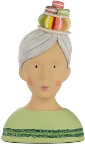 ETC Baden Import Ladykopf Dekokopf Dekobüste Dame mit Hut aus bunten Macarons