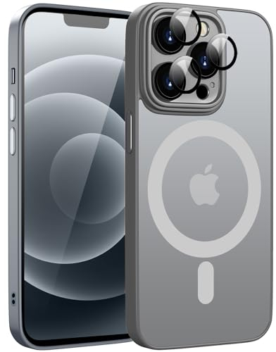 KPPIT Magnetic für iPhone 12 Pro Hülle für Magsafe, Handyhülle mit Magsafe Anti-Fingerabdruck-Schutzhülle Mattiert Durchscheinende iPhone 12 Pro case 6,1- Grau