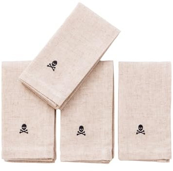 Set 4 servilletas 40x40cm lino y poliester 230GSM con logo bordado Scalpers Home