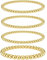 Dochais 4PCS Gold Bead Armbänder, EinstellbareStapelbar Armband Set,Stretch Goldperlen Armbänder Hypoallergene, 14K Karat Vergoldet, Gold Armbänder für Damen und Herren
