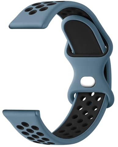 YLK Correa para 22mm Reloj Inteligente Smartwatch, Liberación Rápida de Dos Colores Silicona Suave Pulseras de Repuesto para 22mm Reloj ara Hombre Mujer (22mm, Cian Negro)