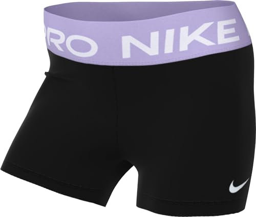 Nike Upper Thigh Length Tight W NP 365 Short 3In, Black/Lilac Bloom/White, CZ9857-023, L