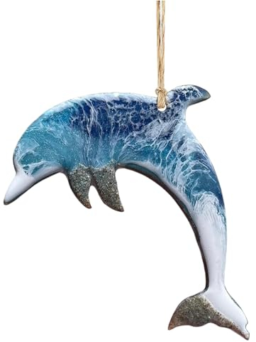 Sommer-Baumschmuck, Meerestier-Ornamente aus Kunstharz,Blaue Meerestiere-Motto-Partydekoration aus Kunstharz - Küsten-Weihnachtsdekorationen, Rucksack-Anhänger, Sommerdekorationen für Zuhause, Wand, B