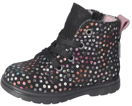 RICOSTA Mädchen Stiefel ILVY, Baby und Kleinkinder Lauflernschuhe, Weite: Mittel, lose Einlage, Sympatex, Booties, Leder, schwarz (096), 22 EU