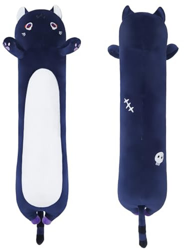 Yeqivo 2025 Neue Katze Kuscheltier Kawaii Katzen Plüschkissen Stofftiere Langes Katzen Plüschkissen niedliches Cat Plüsch Tier Körperkissen Kinder Plüschtier (YS,50CM)