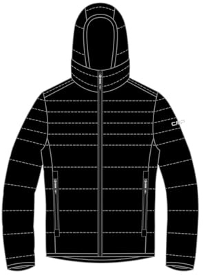 CMP, JACKET FIX HOOD, 34K2807, Basic Black, 58, Man