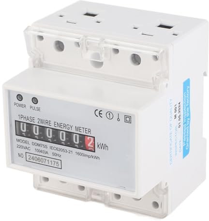 Haosie Stromzähler, 220 V, einphasig, 4P LED, Messgerät für den Stromverbrauch, DDM75S 10-40 A, Din-Rail