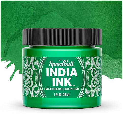 Speedball India Ink, Bright Emerald, 1-Ounce