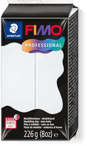 STAEDTLER FIMO professional 8042 ofenhärtende Modelliermasse, speziell für Profis und Künstler, Einzelprodukt weiß, 8042-0