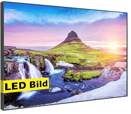 Leuchtbilder I LED Wandbild Leinwand mit Leuchtrahmen Made in Germany (Island Natur, 40x30 cm, Rahmen: Holz Flora)