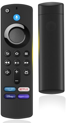 Glitfix Ersatz-Sprachfernbedienung (3 Gen) Kompatibel mit AMZ F-ir-e TV Stick (2 und 3 Gen), TV S-tick(4K, 4K Max, Lite, HD), Fir-es TV Cube(2nd und 3rd Gen), mit Bluetooth und 4 Abkürzungsschlüssel