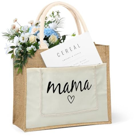 Jutetasche Jutebeutel Personalisiert Geburtstagsgeschenk für Mütter Jute Taschen zum Plotten Muttertag Jute Shopper Bag Einkaufstasche Geschenk für Damen Geschenke für Mama Muttertagsgeschenk