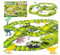 Kinderplay Dino Rennbahn Auto Spielzeug – 360cm Rennstrecke mit 240 Teilen, Dinosaurier Spielset mit Brücken, Tunneln & Auto – Geschenk für Kinder ab 3 Jahren