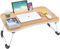 DECODEKO Bandeja para Cama Plegable, Mesa de Cama para Desayuno, Ideal para Portátil, Ordenador, Libros, Playa y Camping con Soporte para Portátil y Atril para Libros​ (Mod 1 Madera con Tiradores)