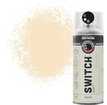 Rust-Oleum Switch 5 in 1 Nozzle Multi Surface Topcoat Decorative Spray Paint Aerosol 400ml Limestone Matt Finish