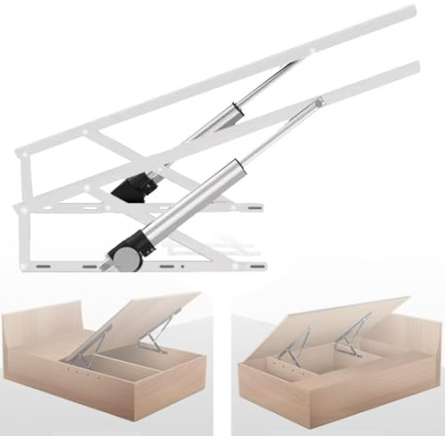 2 PCS Electric Bed Lift Mechanism, Lifting Gas Spring Set With Remote Control, 600 Lbs Load Capacity, For Storage Box Bed Sofa, Space Saving DIY Project(White,1.5m)